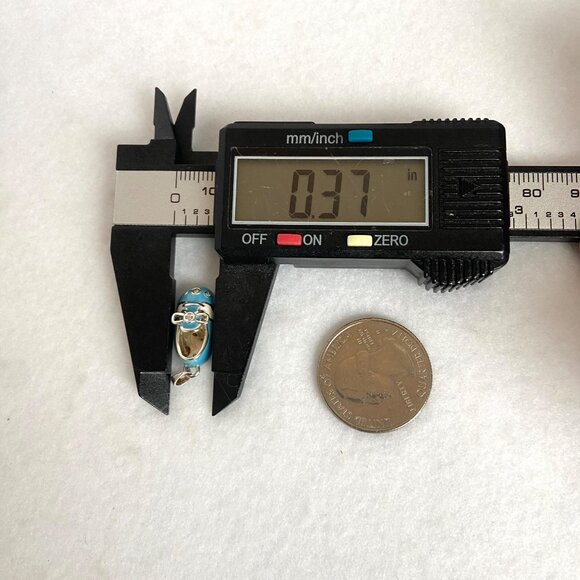 Sterling Silver 925 Blue Blank Engraveable Baby Boy Shoe Pendant Charm Baby Gift - Picture 12 of 14